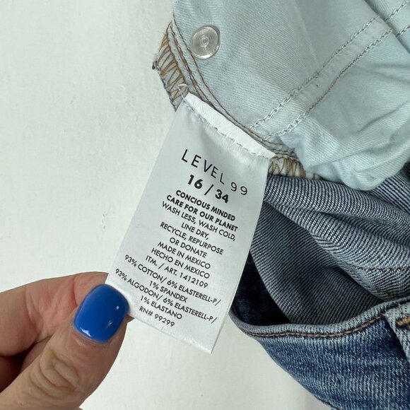 NWOT Level 99 High Rise Skinny Crop Jeans Medium Wash Plus Size 16 NEW D1161 - Picture 9 of 9